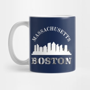 Born and raised Massachusetts Id rather be in Boston MA skyline state trip Mug